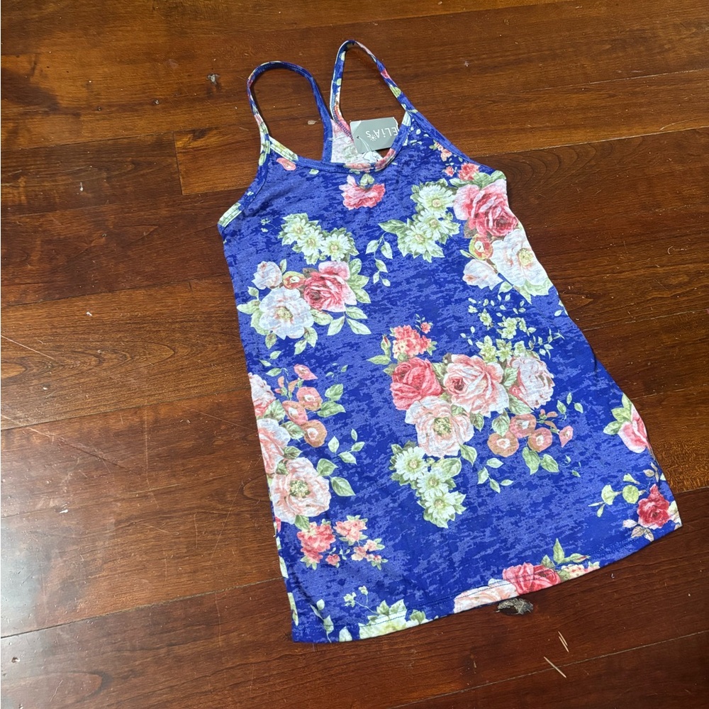 dELiA*s Blue Floral Tank Top-NWT